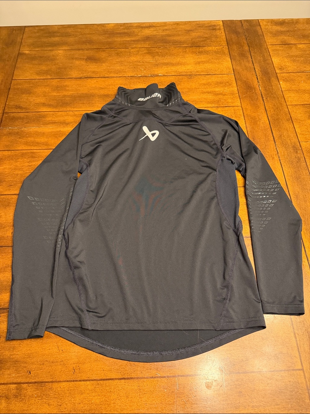 Bauer Black Youth Performance Long-Sleeve Neck Guard Shirt